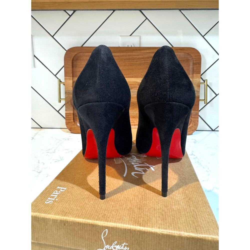 Christian Louboutin Alminette black suede 100MM pointed-toe pump size 38W2 - Picture 5 of 15